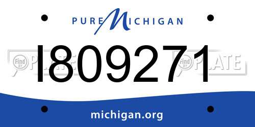 I809271 Michigan License Plate