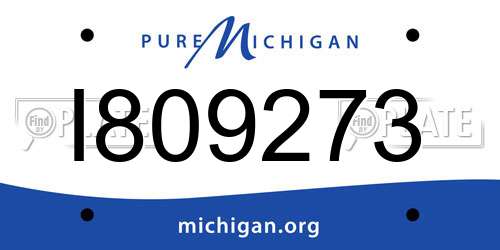 I809273 Michigan License Plate