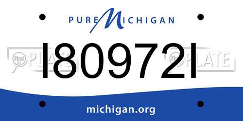 I80972I Michigan License Plate