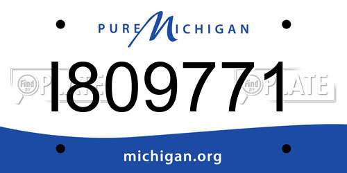 I809771 Michigan License Plate