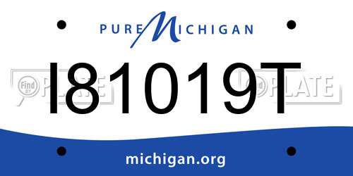 I81019T Michigan License Plate