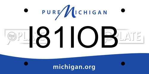 I81IOB Michigan License Plate