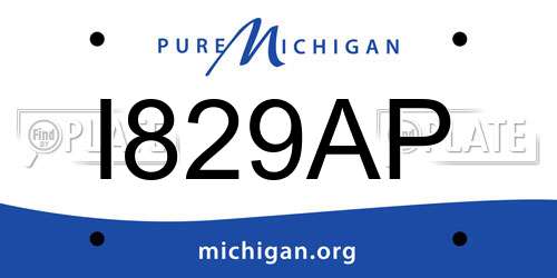 I829AP Michigan License Plate