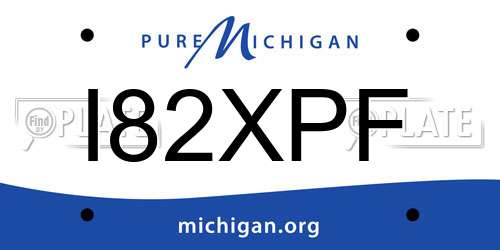 I82XPF Michigan License Plate