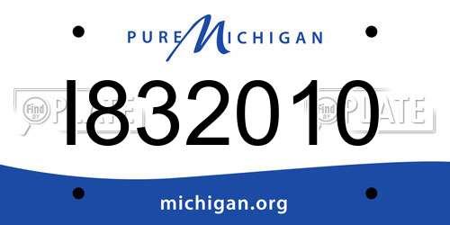 I832010 Michigan License Plate