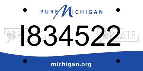 I834522 Michigan License Plate