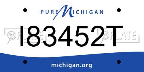 I83452T Michigan License Plate