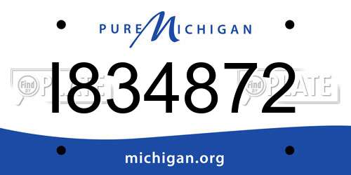 I834872 Michigan License Plate