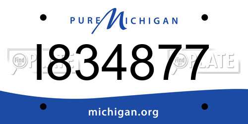 I834877 Michigan License Plate