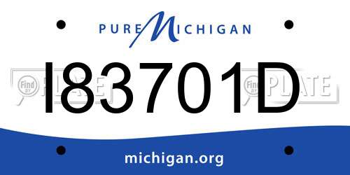 I83701D Michigan License Plate