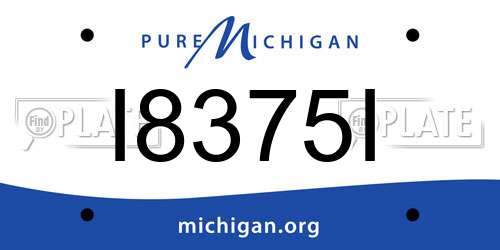 I8375I Michigan License Plate