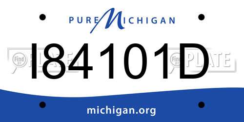 I84101D Michigan License Plate