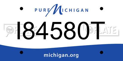 I84580T Michigan License Plate