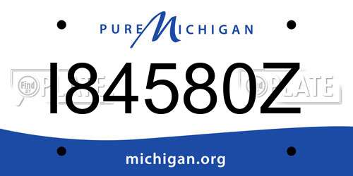 I84580Z Michigan License Plate