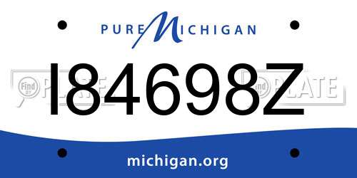 I84698Z Michigan License Plate