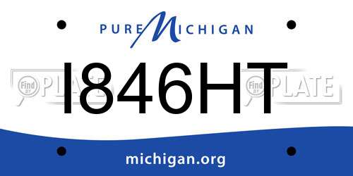 I846HT Michigan License Plate