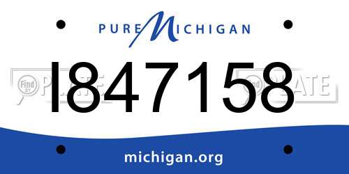I847158 Michigan License Plate