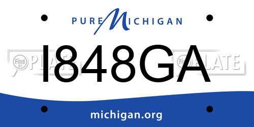 I848GA Michigan License Plate