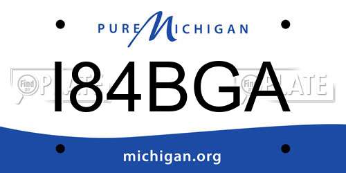 I84BGA Michigan License Plate