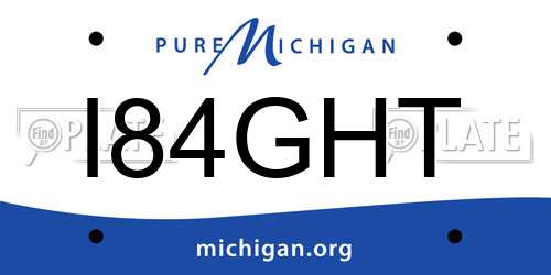 I84GHT Michigan License Plate