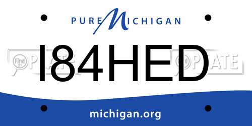 I84HED Michigan License Plate