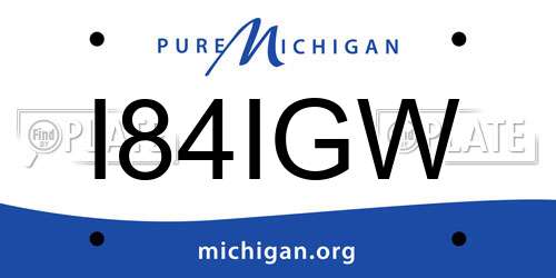 I84IGW Michigan License Plate