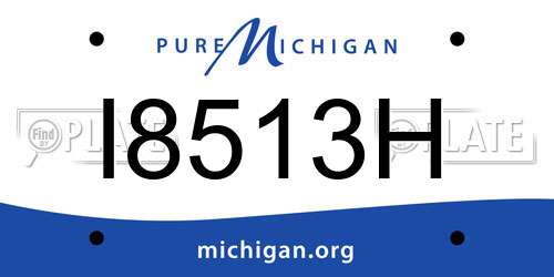 I8513H Michigan License Plate