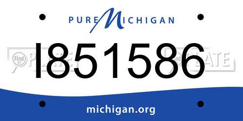 I851586 Michigan License Plate