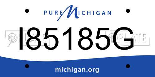 I85185G Michigan License Plate