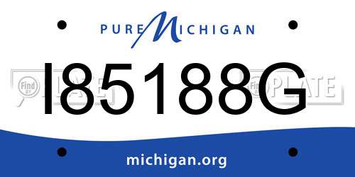 I85188G Michigan License Plate