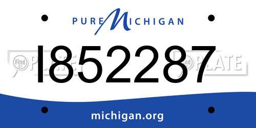 I852287 Michigan License Plate