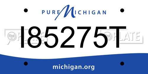 I85275T Michigan License Plate