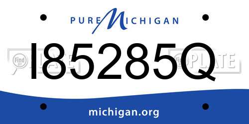 I85285Q Michigan License Plate
