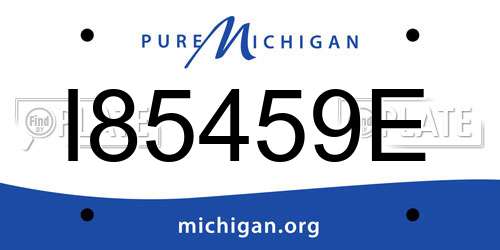 I85459E Michigan License Plate