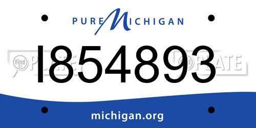 I854893 Michigan License Plate