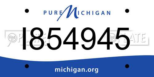 I854945 Michigan License Plate