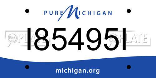 I85495I Michigan License Plate