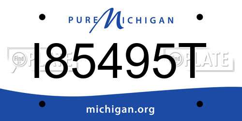 I85495T Michigan License Plate