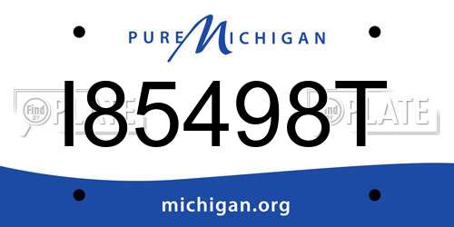 I85498T Michigan License Plate