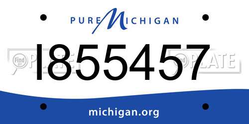 I855457 Michigan License Plate