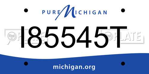 I85545T Michigan License Plate