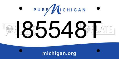 I85548T Michigan License Plate