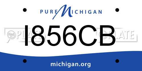 I856CB Michigan License Plate
