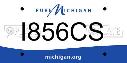I856CS Michigan License Plate