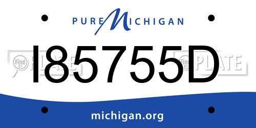I85755D Michigan License Plate