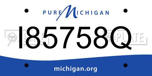 I85758Q Michigan License Plate