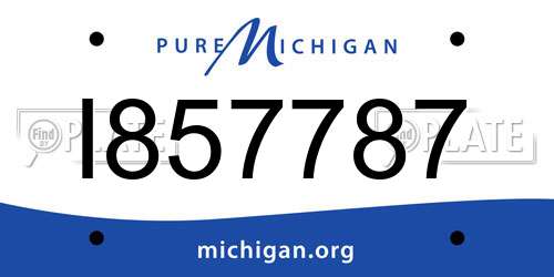I857787 Michigan License Plate