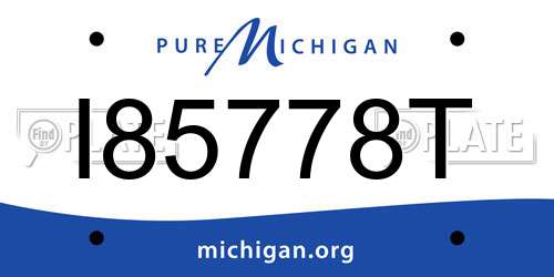 I85778T Michigan License Plate