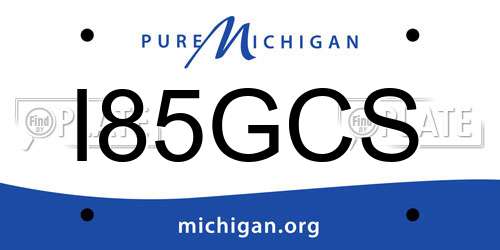 I85GCS Michigan License Plate