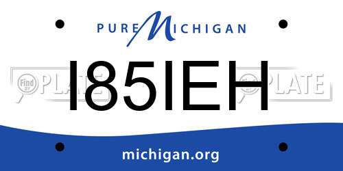 I85IEH Michigan License Plate